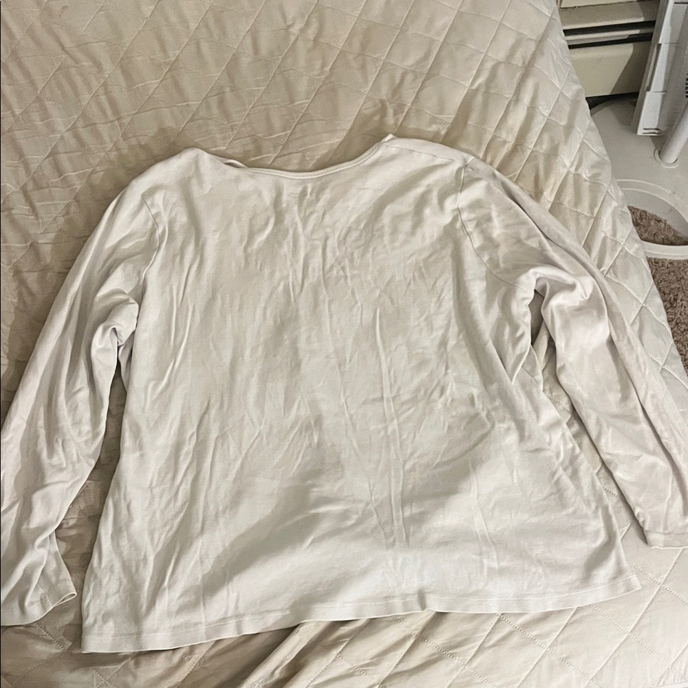 St. John's Bay Cream Long Sleeve Top